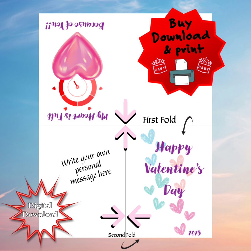 Heartful Valentine's Day Card Print-Fold - Imagical Marianne Designs