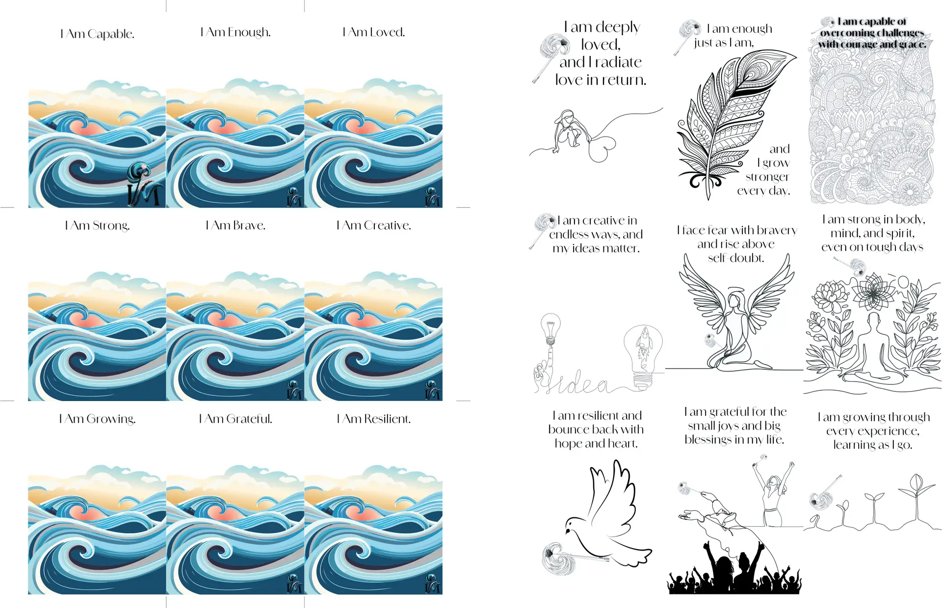 Imagical Affirmation Coloring Deck – 63 Printable Cards for Reflection & Creativity - Image 9