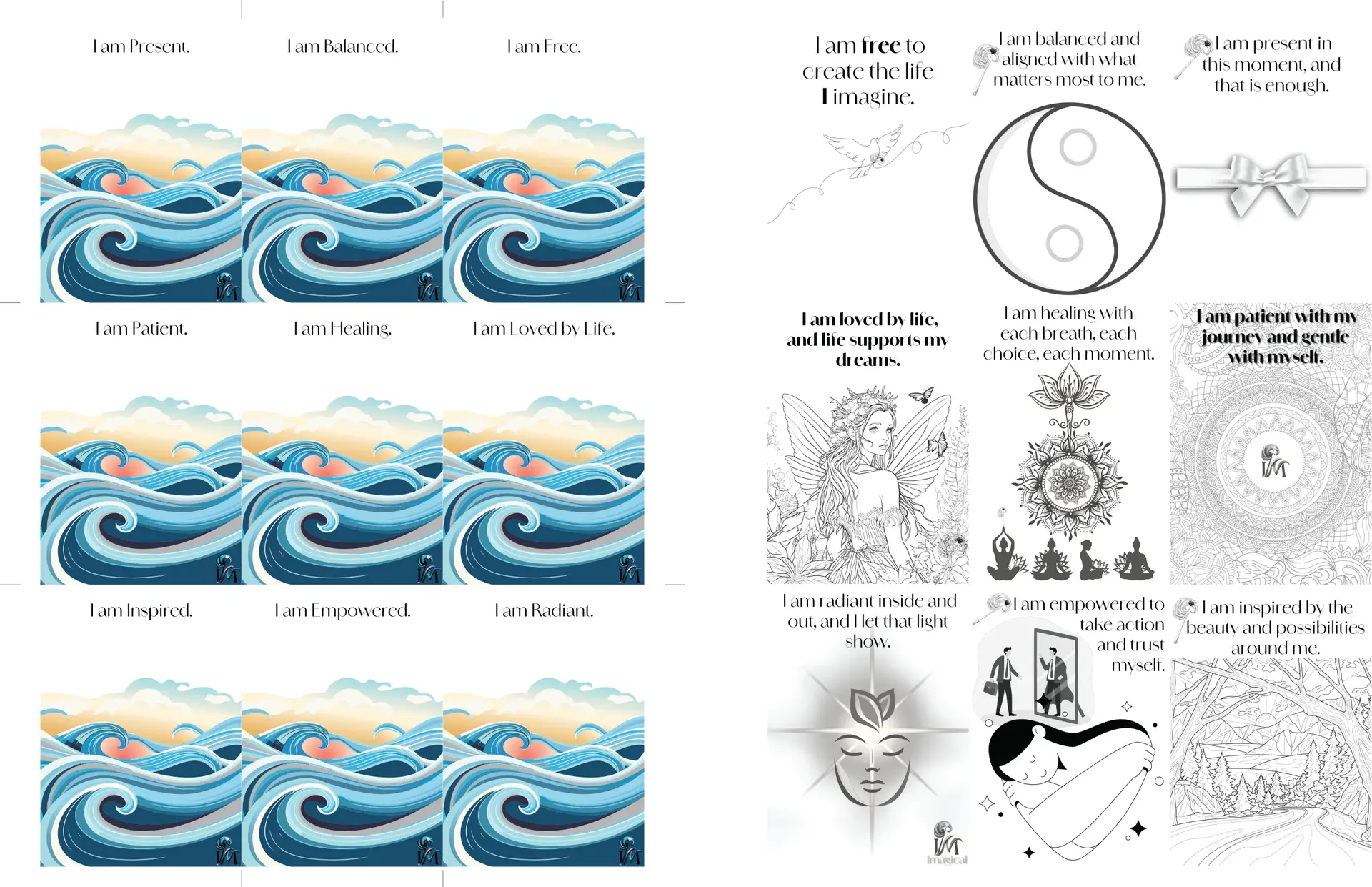 Imagical Affirmation Coloring Deck – 63 Printable Cards for Reflection & Creativity - Image 6