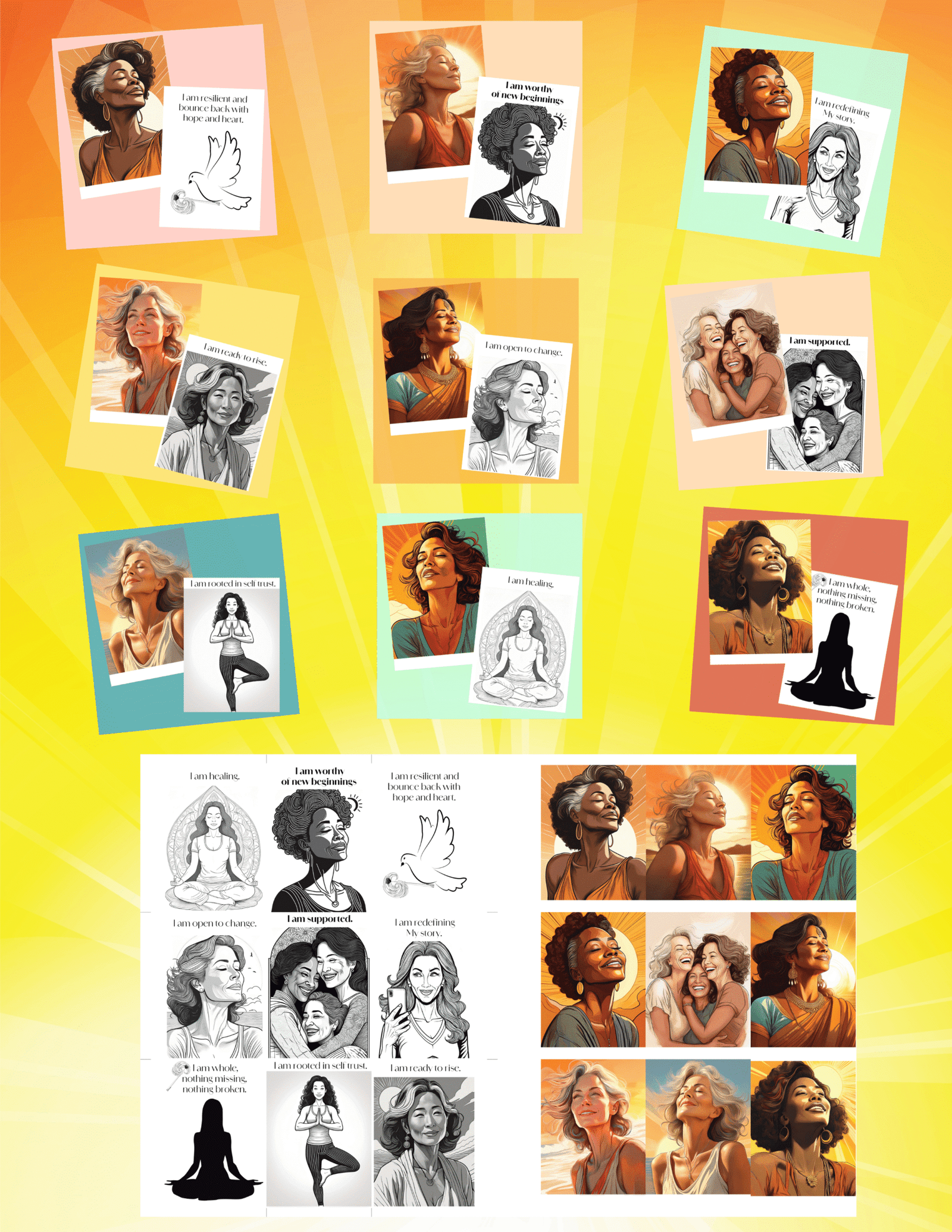 Drawn To You Mini Deck Duo – Printable Affirmations for Grounding & Growth - Image 2