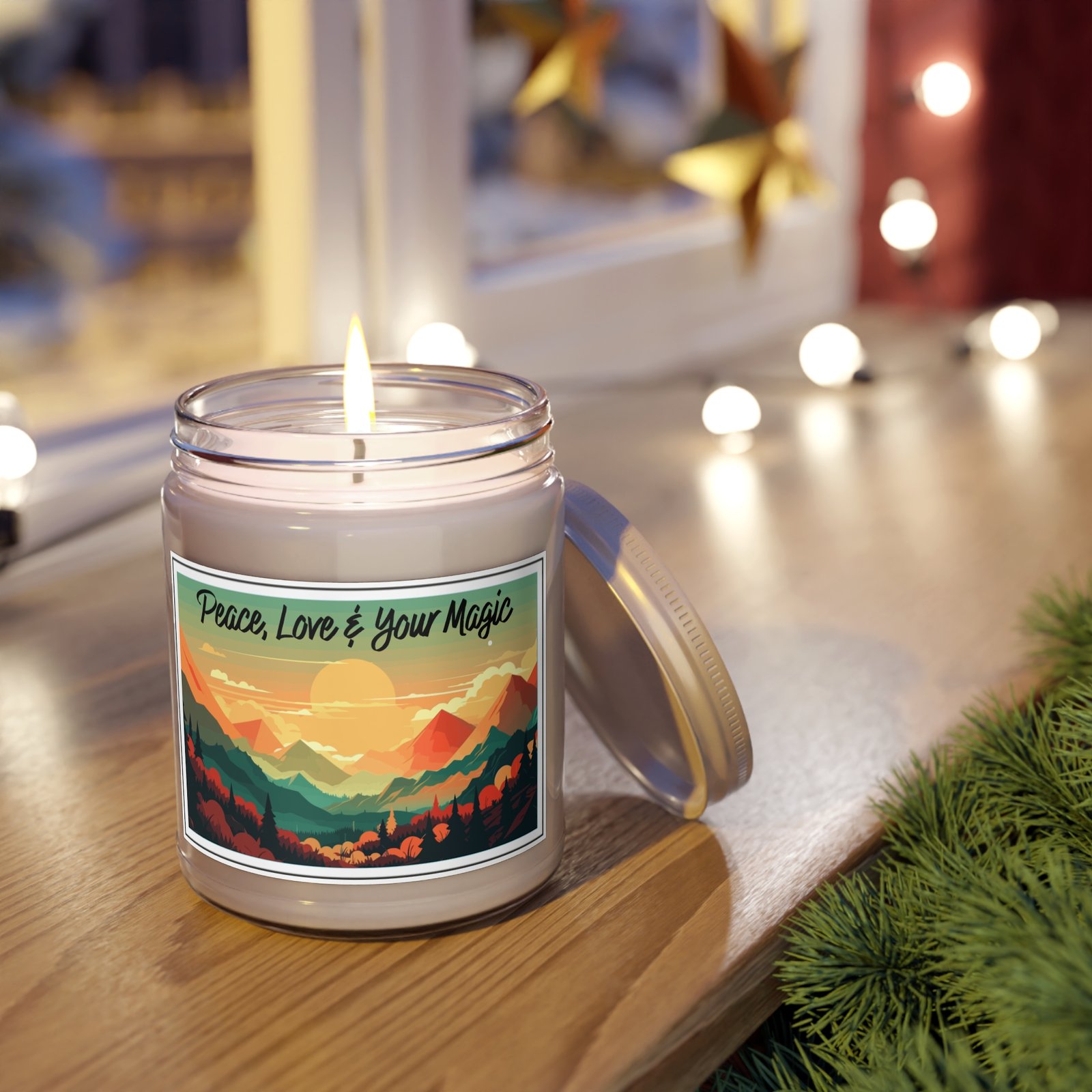 🌄 “Peace, Love & Your Magic” — 9oz Scenic Sunset Soy Candle - Image 16