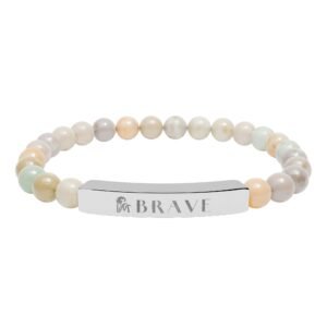 🌟 IM Collection: “BRAVE” Natural Stone Bar Bracelet
